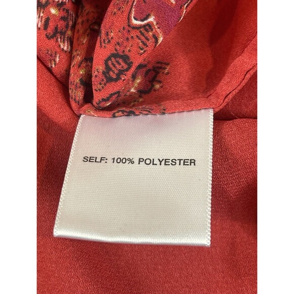 Rose & Olive Red Paisley Boho Blouse Plus Size 3X Lightweight Flowy Sheer - Picture 13 of 13